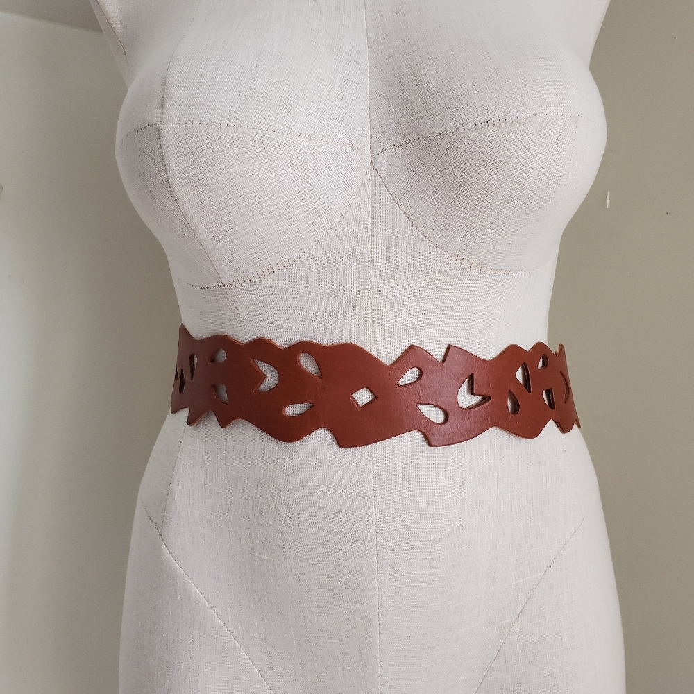 36-41" Cork Leather Fairycore Cutout Belt
